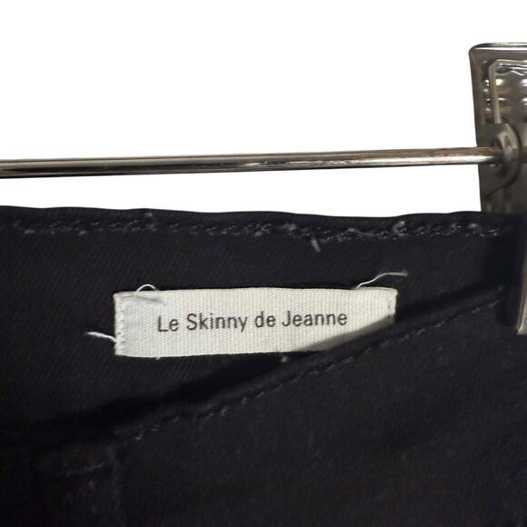 Frame Le Skinny de Jeanne Noir Jefferson Black Mid Rise Distressed Jeans Size 26 - Picture 5 of 11